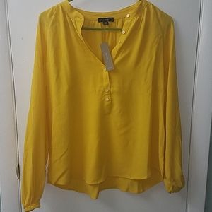 Yellow long sleeve button-up J. Crew blouse